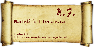 Marhás Florencia névjegykártya